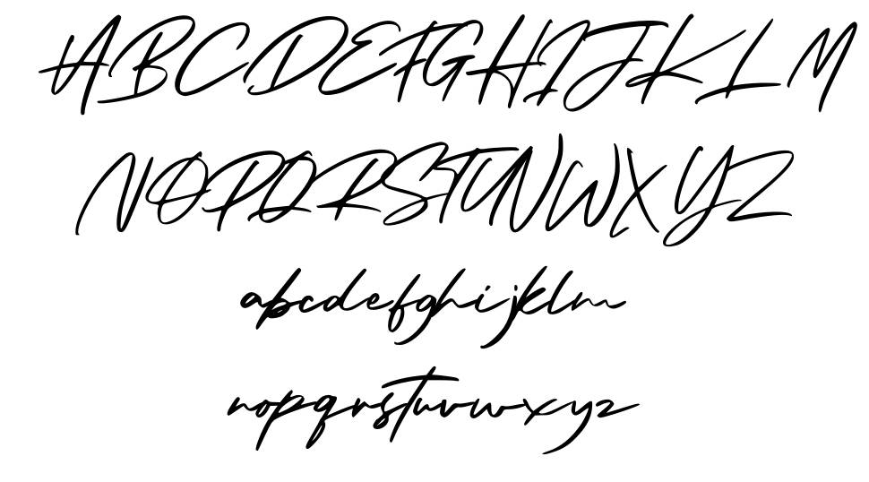 Arista Signature font Örnekler