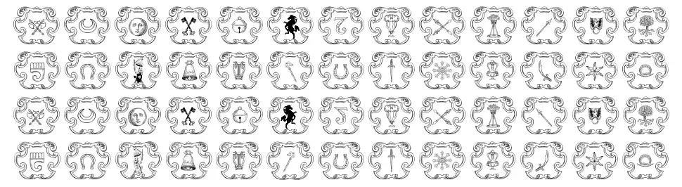 Armorial font specimens