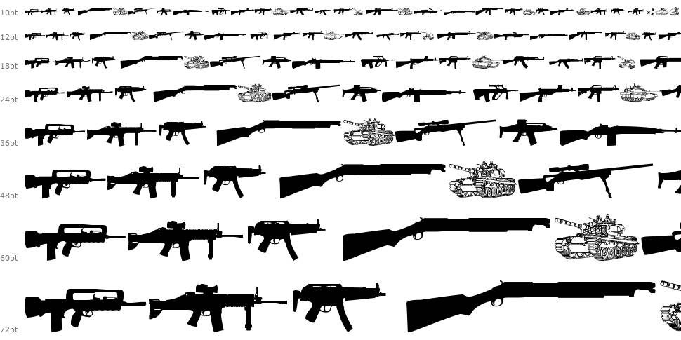 Army Weapons TFB font Şelale