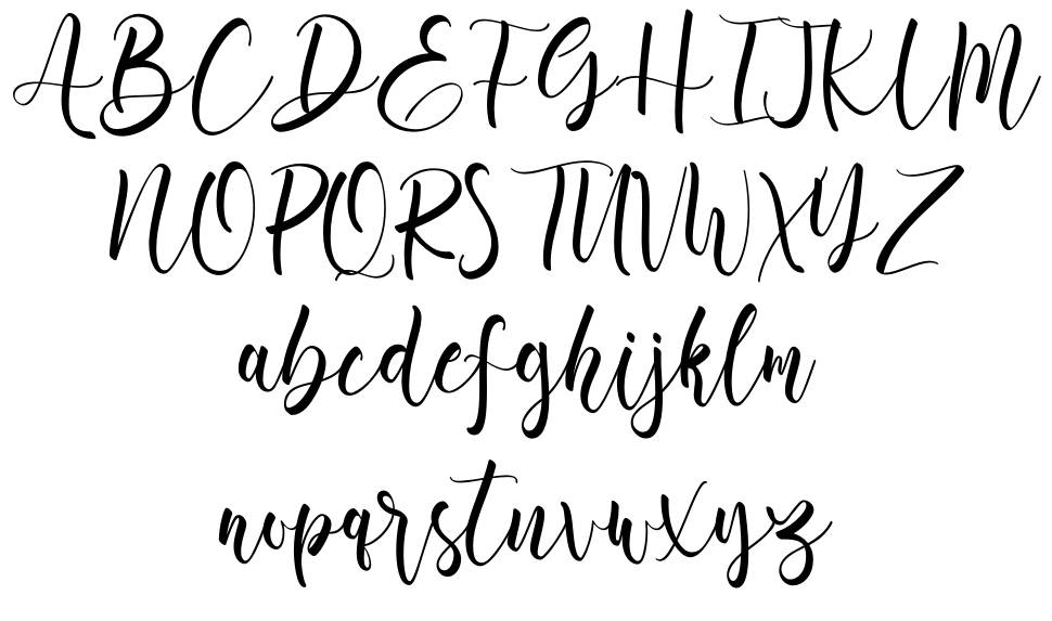 Aromi Script font specimens