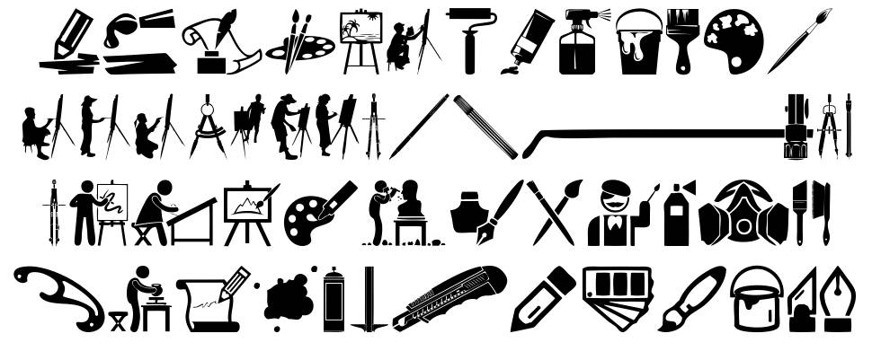 Art Icons and Tools шрифт Спецификация