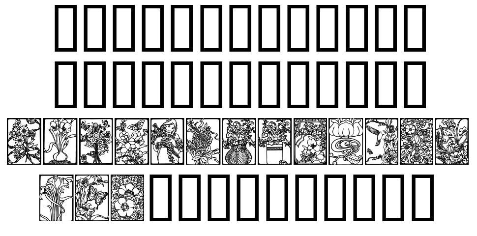 Art Nouveau Flowers 字形 标本