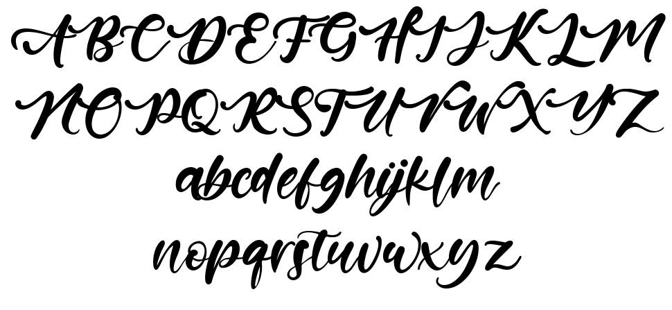 Artistic Calligraphy font specimens