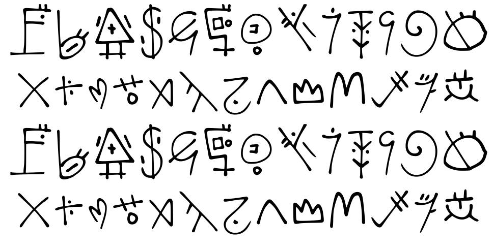 Ashican písmo Exempláře