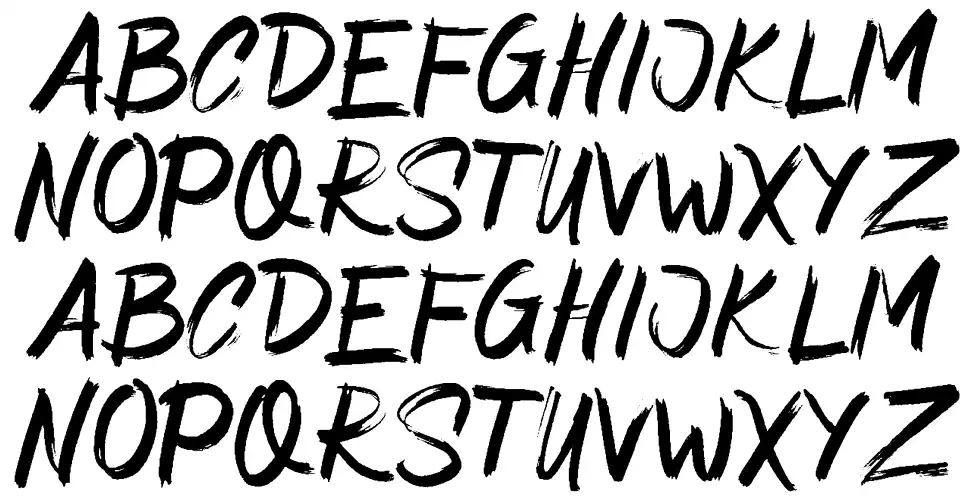 Asimone Brushfont specimens