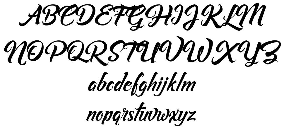 Asiyah Script font specimens