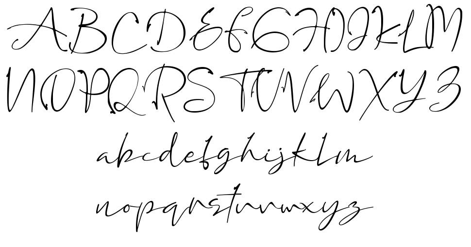 Assinatura font specimens