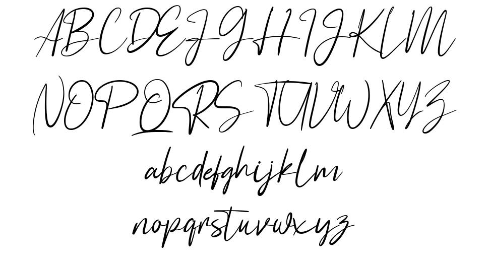 Astagina Signature font specimens