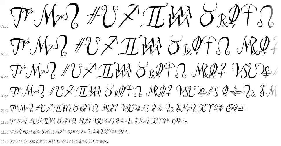 Astro Scriptfont waterfall