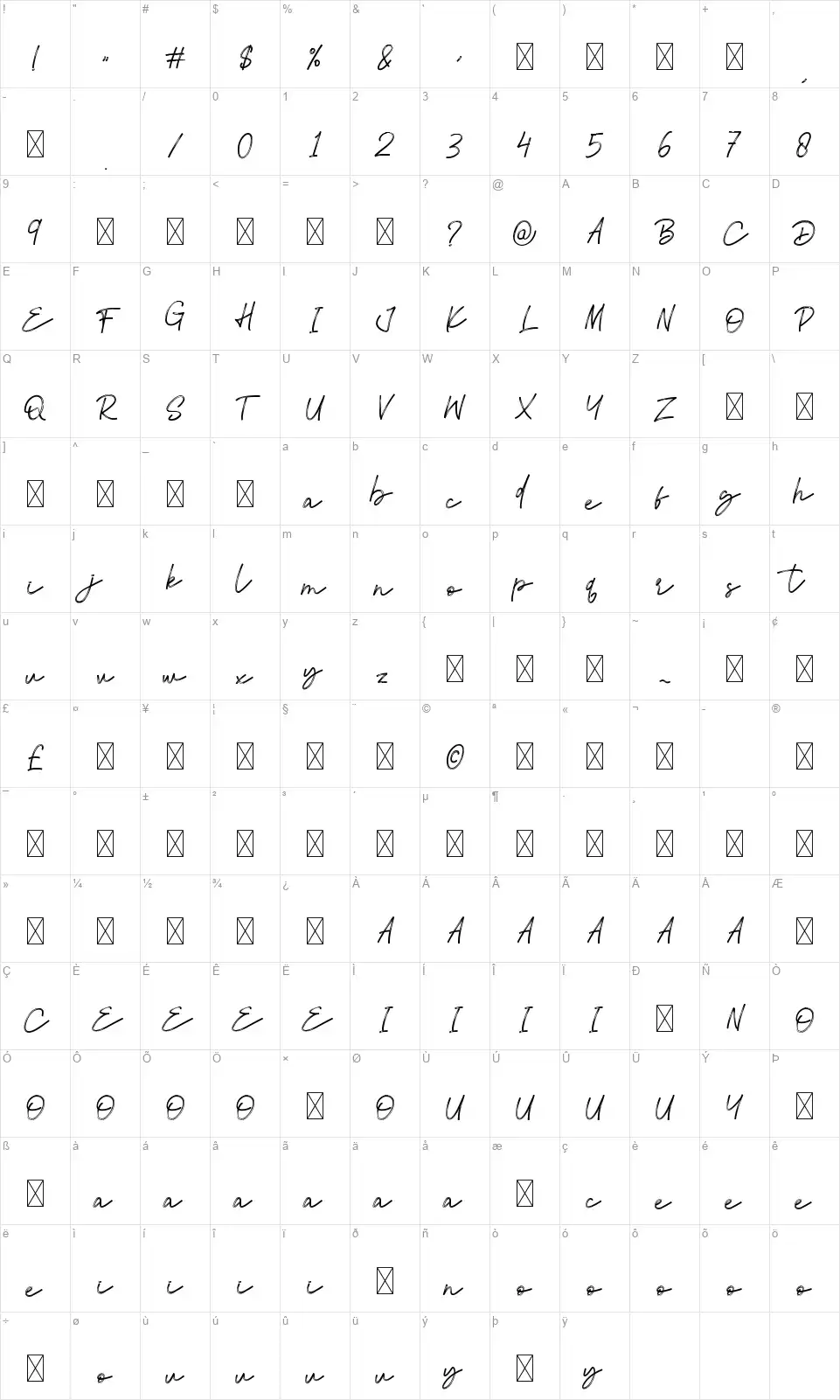 Atallafont character map