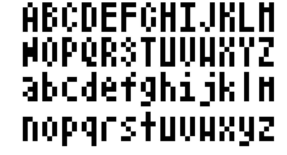 Atari шрифт Спецификация
