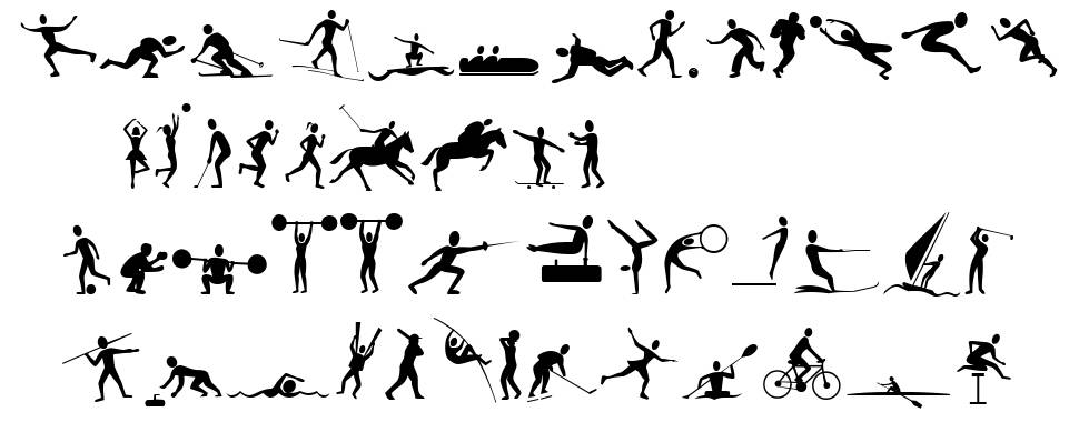 Athletes písmo Exempláře