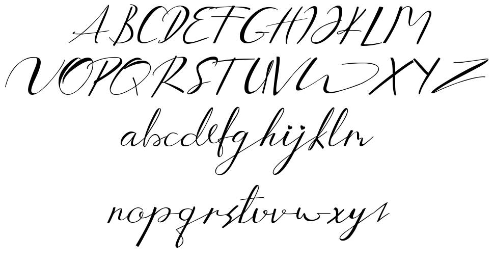 Aucklands Script font specimens