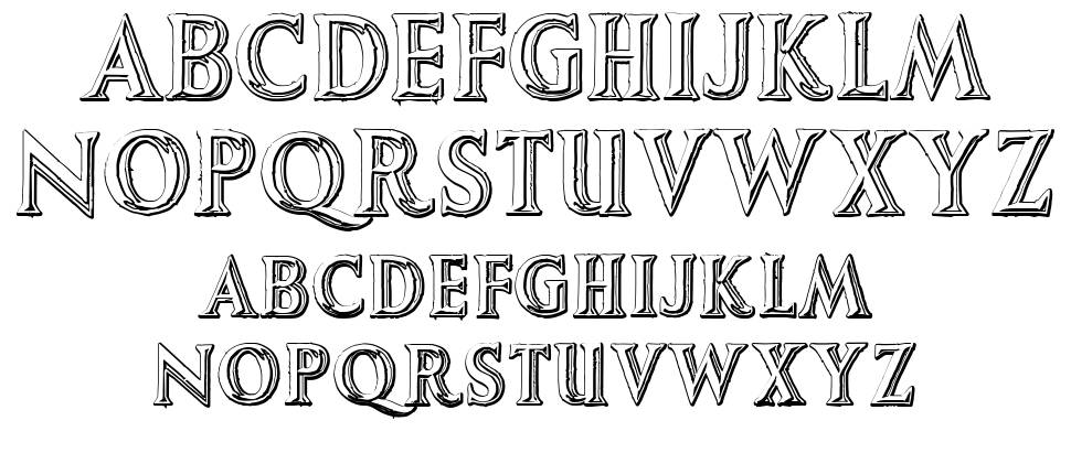 Augustus Beveled font specimens