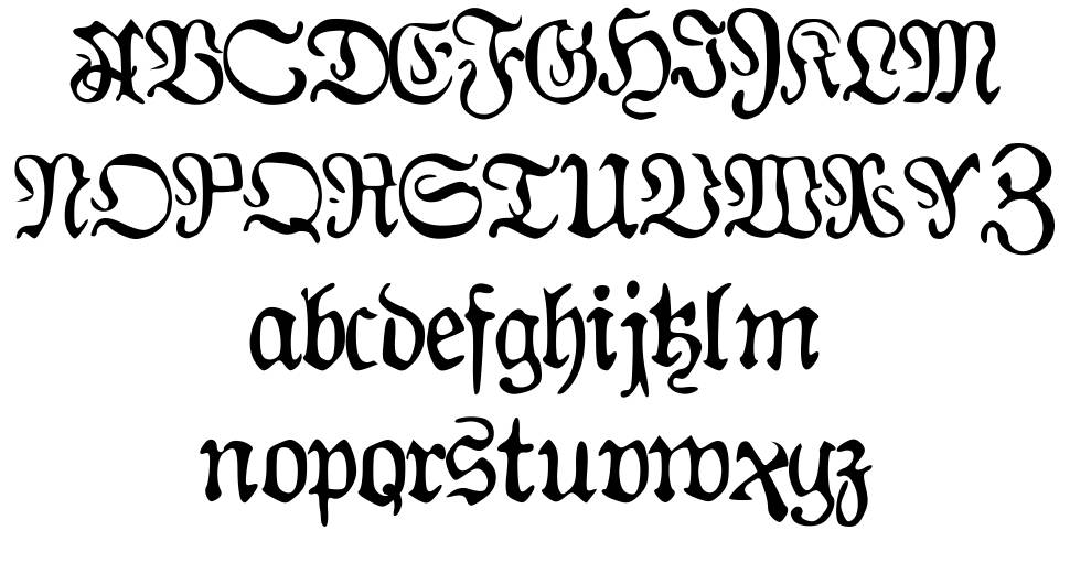 AuldMagick písmo Exempláře