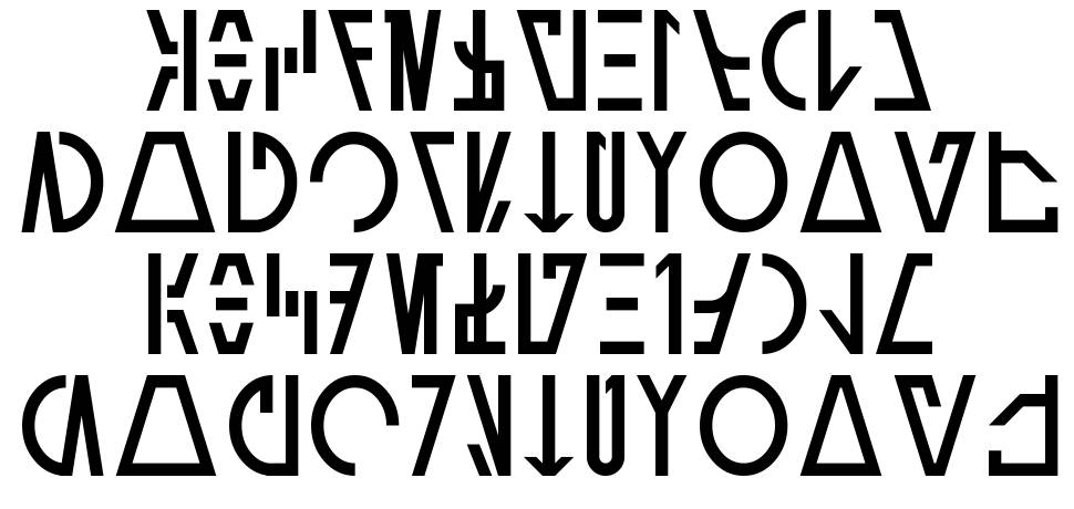 Aurebesh Cantina 字形 标本