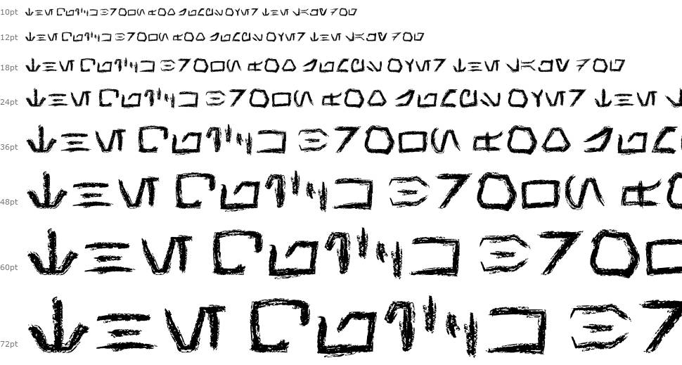 Aurebesh Hand písmo Vodopád
