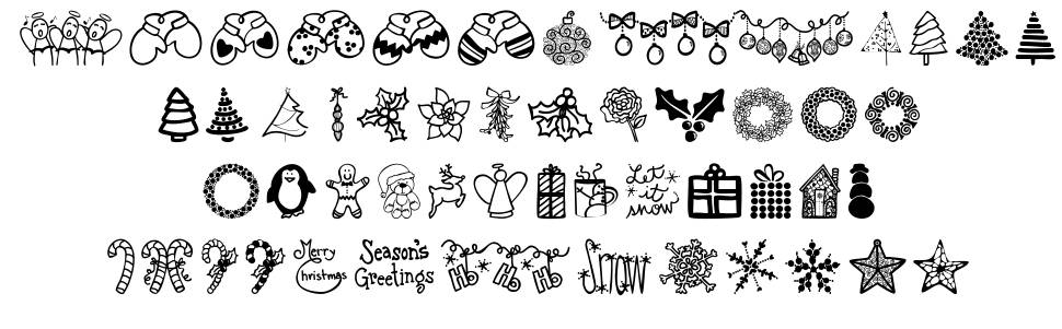 Austie Bost Christmas Doodles font