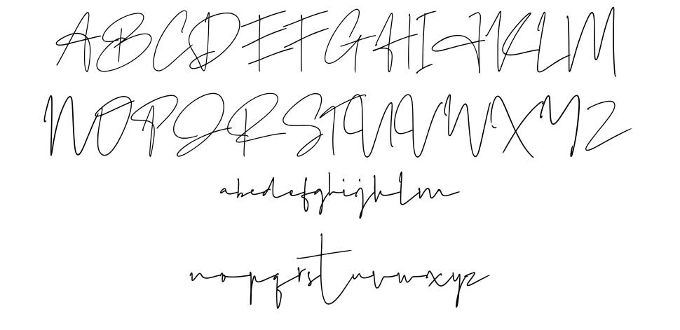 Author Signature font specimens