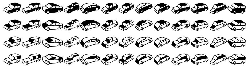Automobiles písmo Exempláře