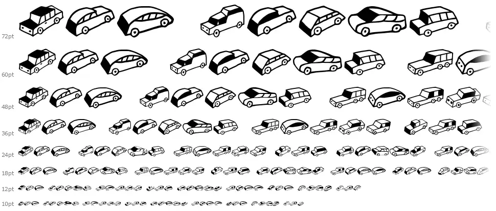 Automobiles フォント Waterfall