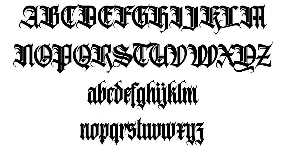 Avestrava Tattoo font