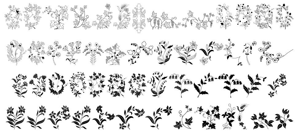 Azalleia Ornaments font specimens