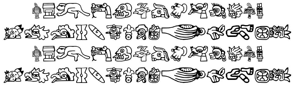 Aztec font specimens
