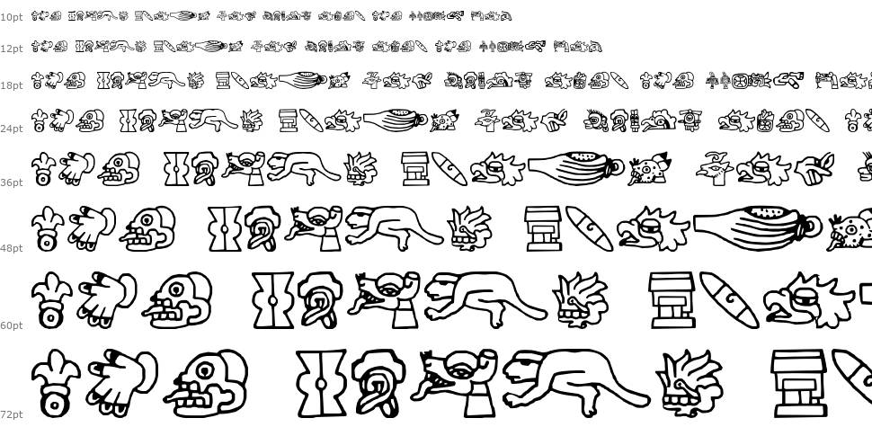 Aztec písmo Vodopád