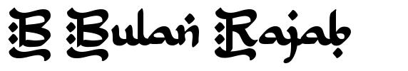 B Bulan Rajab font