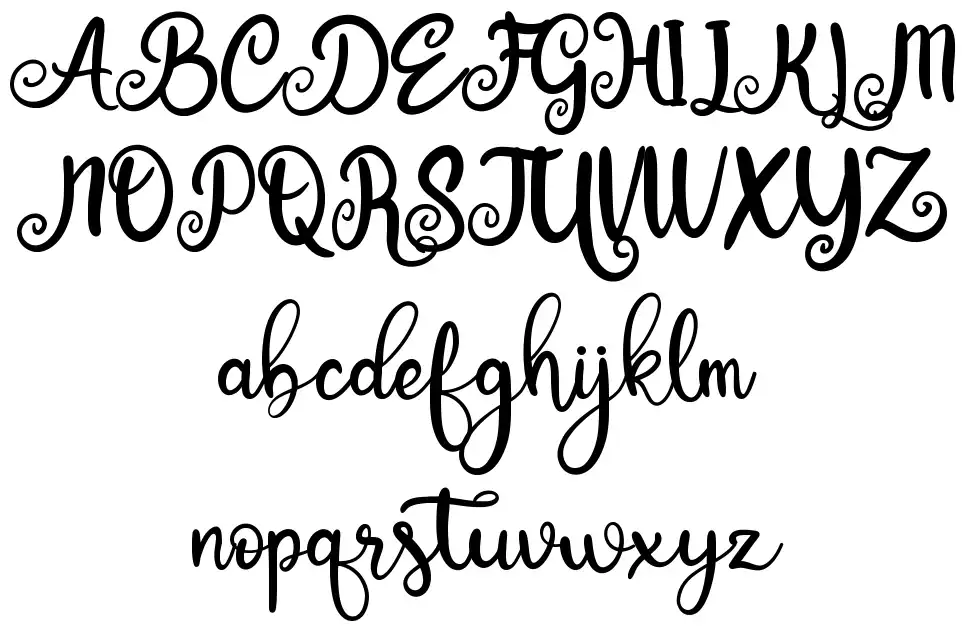 Baby Bunny Scriptfont specimens