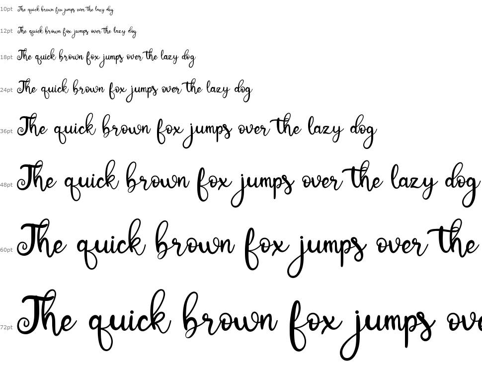 Baby Bunny Script font Şelale