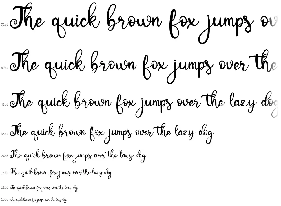 Baby Bunny Scriptfont waterfall