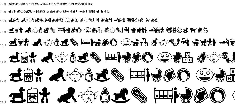 Baby Icons písmo Vodopád