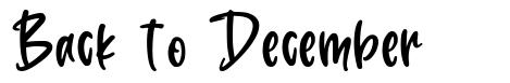 Back to December font