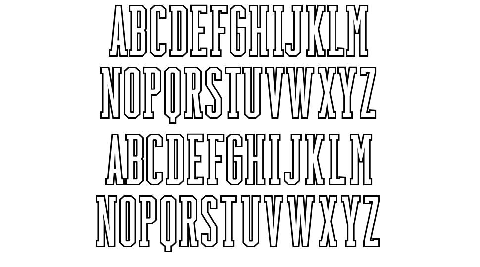 Backboard font specimens