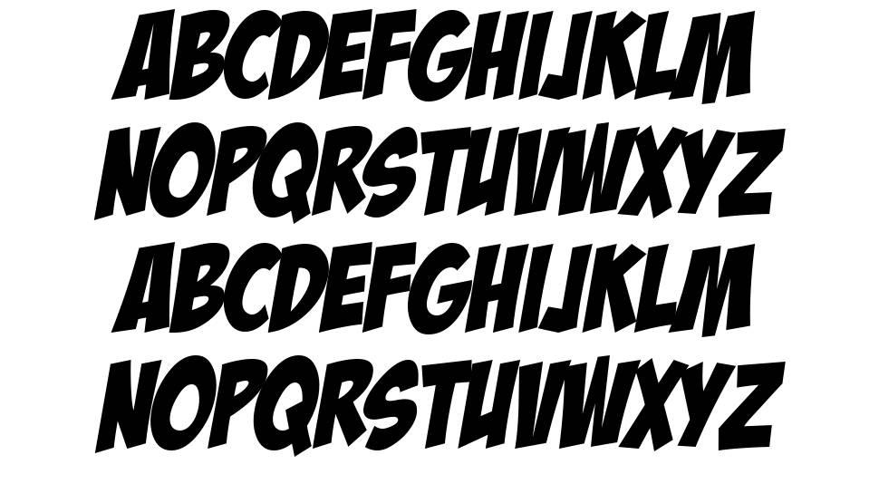 Badaboom BB font specimens