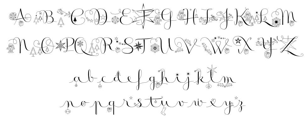 Badinerie Christmas font specimens