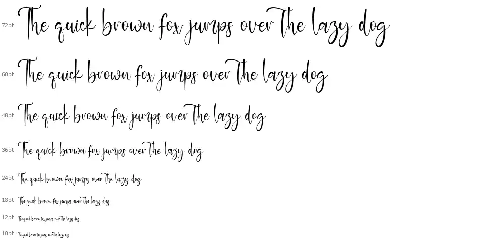 Bailey Script font Waterfall