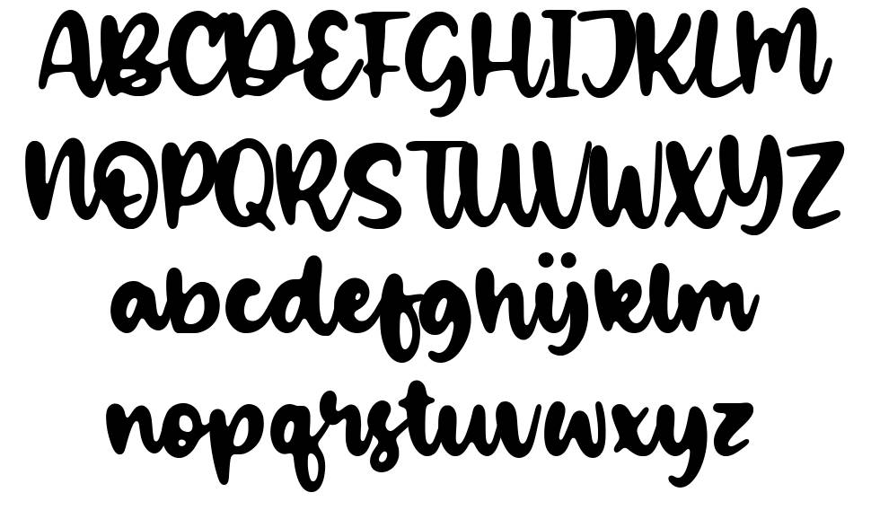 Baked Almond font Örnekler