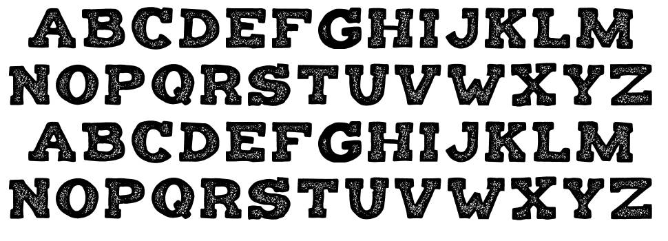 Balatype Grunge 字形 标本
