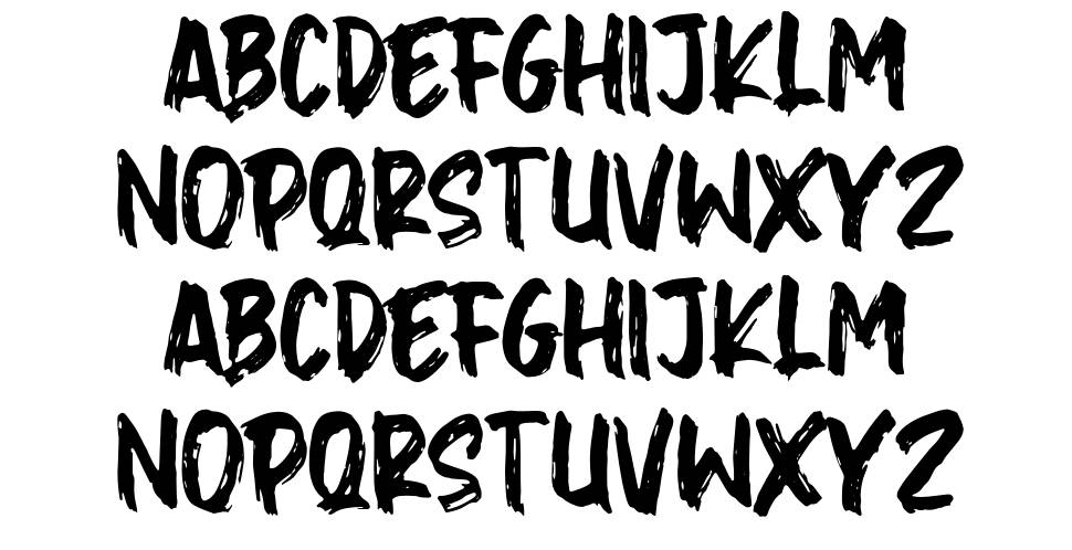 Balibrush font specimens
