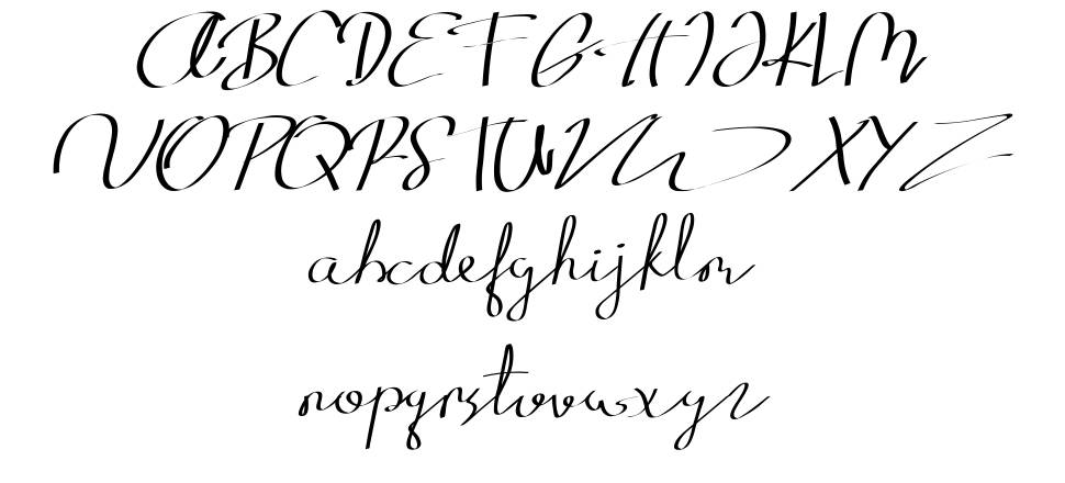 Baligraphy font specimens