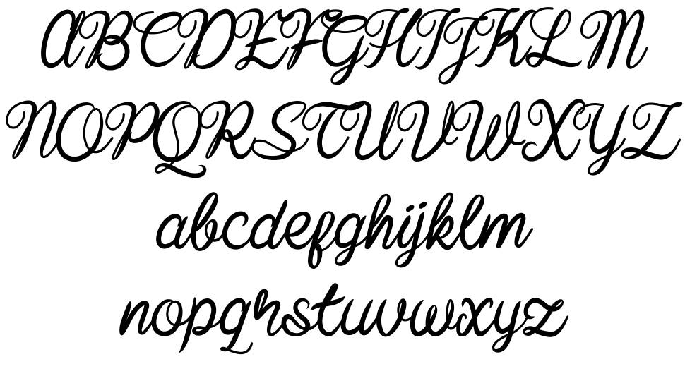 Baline Script font specimens