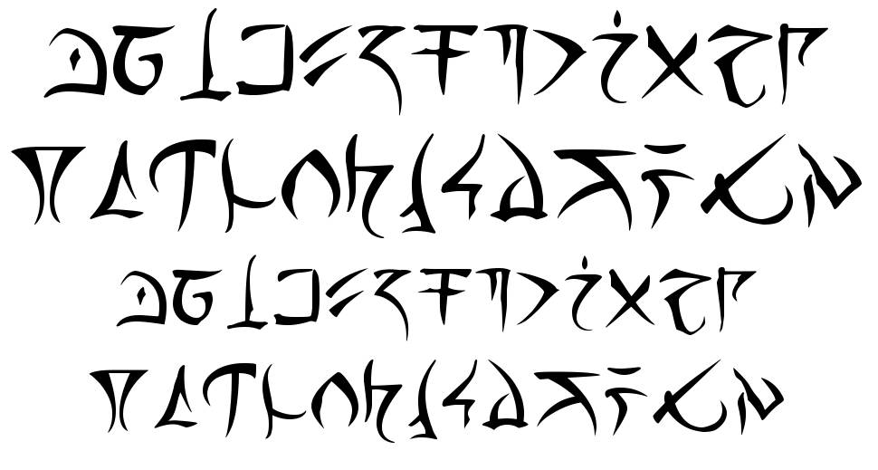 Barazhad font specimens