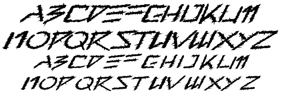 Barbed Typefont specimens