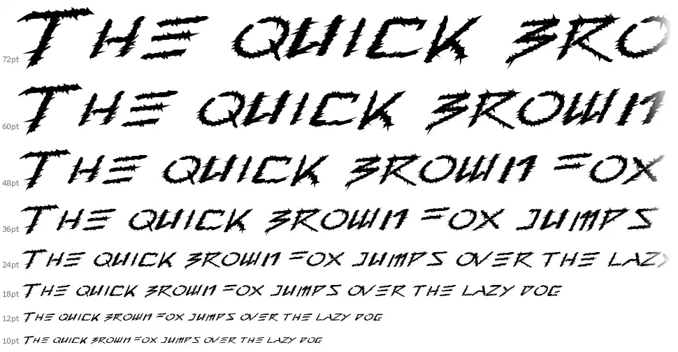 Barbed Typefont waterfall