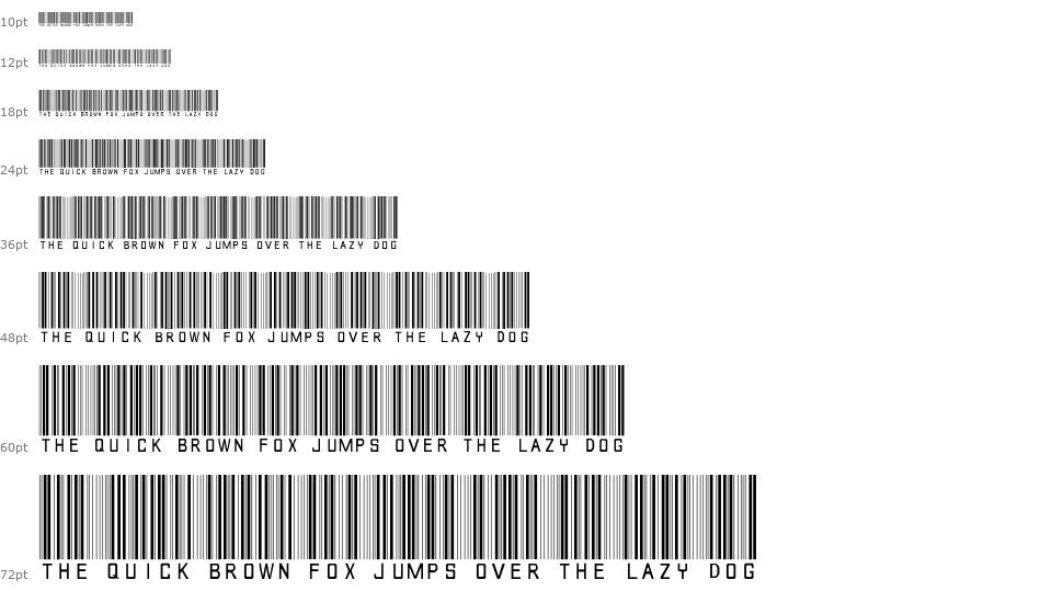 Barcode Font 字形 Waterfall