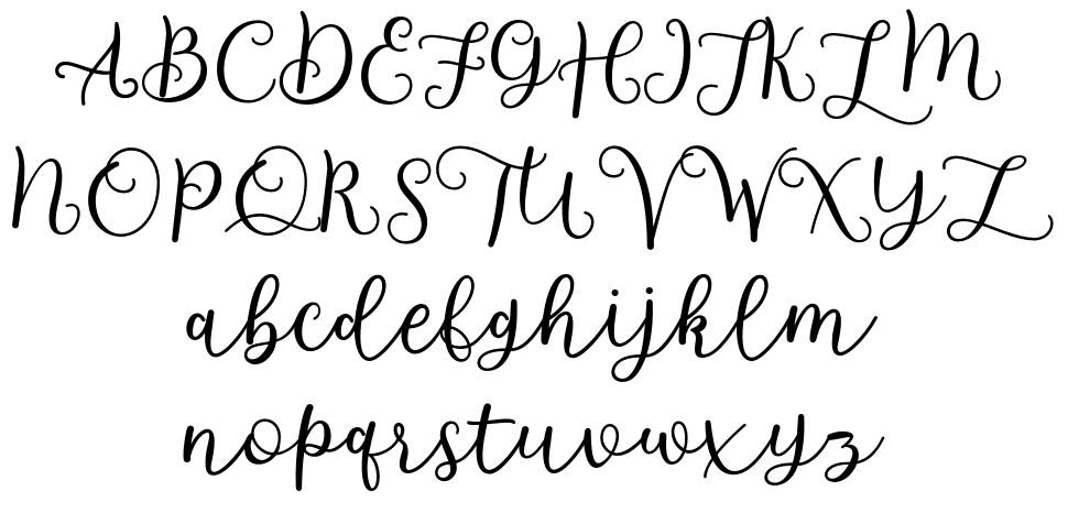 Barlovy Script font specimens