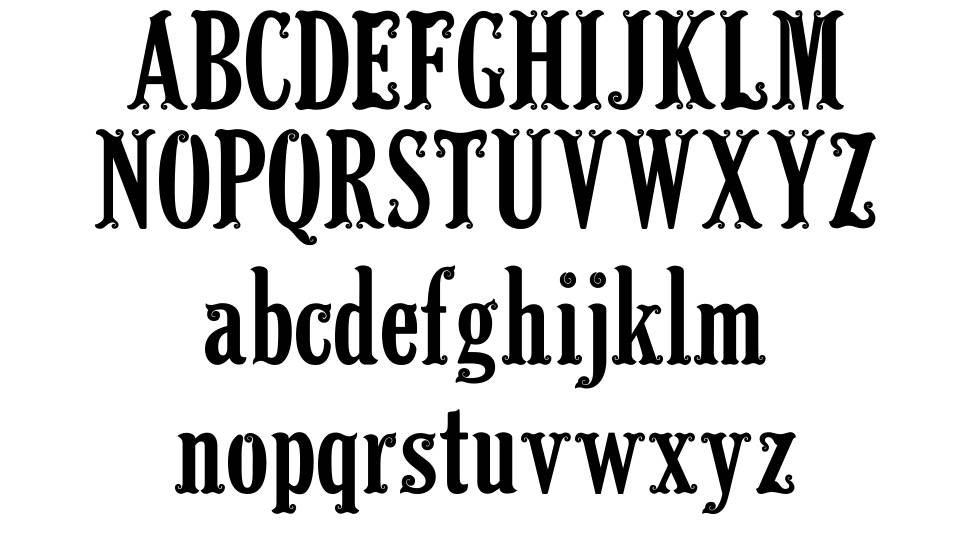 Barong font specimens